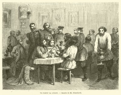 Traktir veya kabare (gravür) by French School