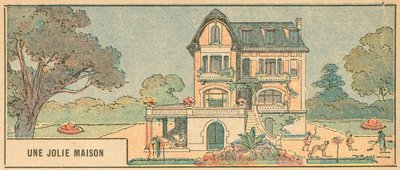 Güzel Bir Ev (renkli lito) by French School