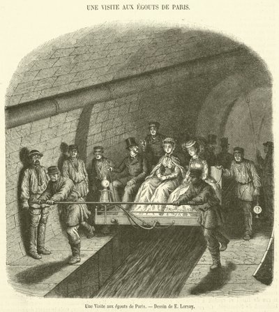 Paris Kanalizasyonlarına Bir Ziyaret (gravür) by French School