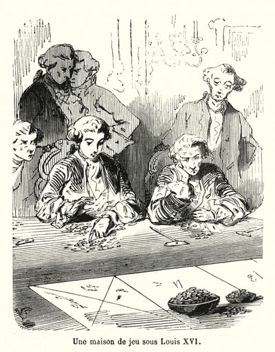 Louis XVI altında bir kumarhane (gravür) by French School