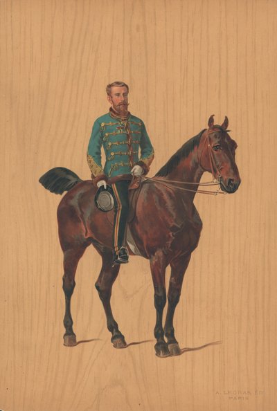 At sırtında kimliği belirsiz asker by French School
