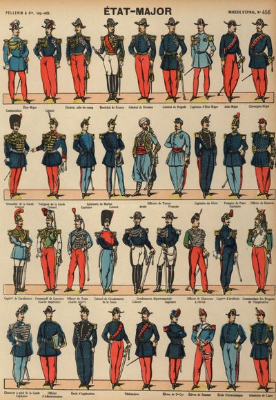 Fransız ordusunun üniformaları (renkli gravür) by French School