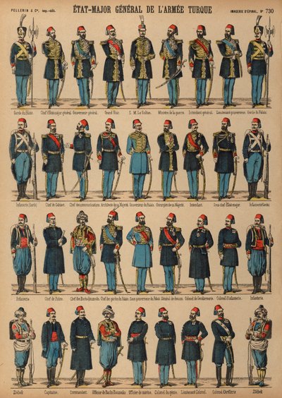 Osmanlı Türk ordusunun üniformaları by French School