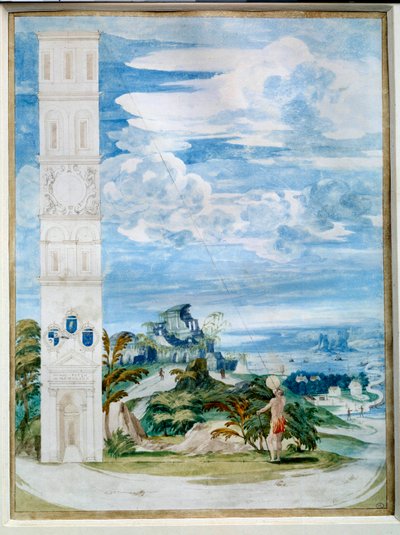Usturlabın kullanımı, astronomik alet: güneşe yönelik. 16. yüzyıl Fransız okulunun suluboyası. karartmak 0,48x0,35 m. Paris, Louvre Müzesi by French School