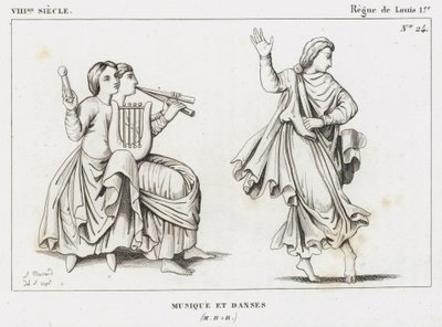 VIII Century, I. Louis Saltanatı, Müzik ve Danslar (gravür) by French School