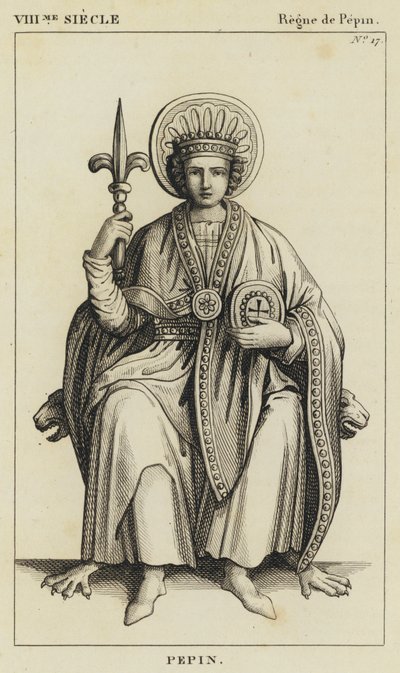 VIII Siecle, Regne de Pepin, Pepin (gravür) by French School