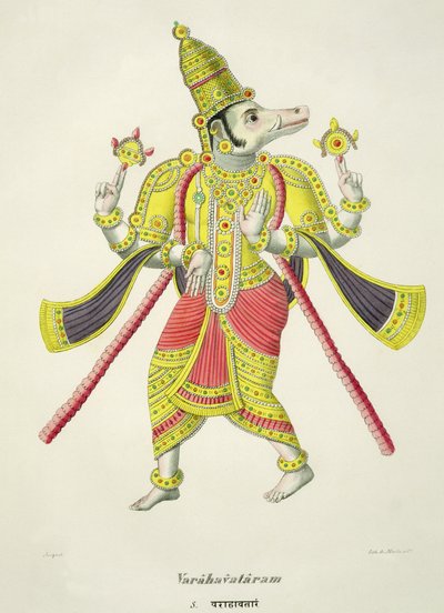 Varaha, de Marlet tarafından oyulmuş by French School