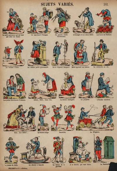 Çeşitli konular (renkli gravür) by French School