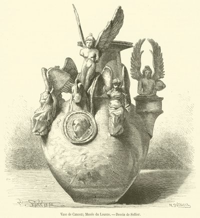 Canosa Vazosu, Louvre Müzesi (gravür) by French School