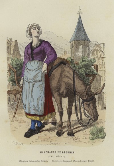Sebze satıcısı, 16. yüzyıl by French School