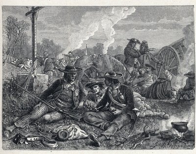 Vendee Savaşları (1793-1796): Vendean isyanlarının kampı. by French School