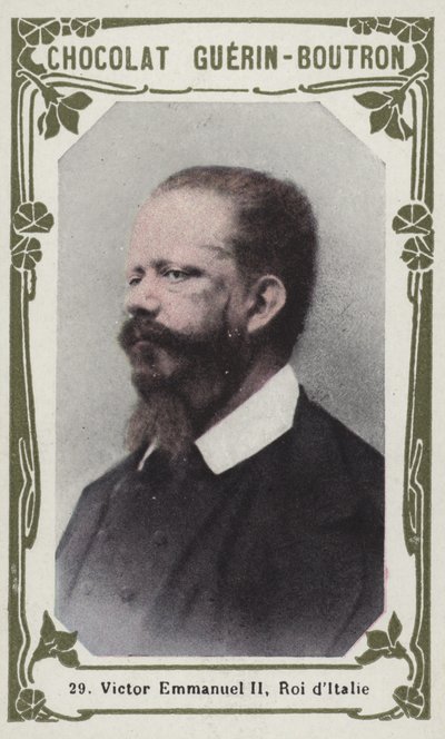 Victor Emmanuel II, İtalya Kralı (renkli fotoğraf) by French School