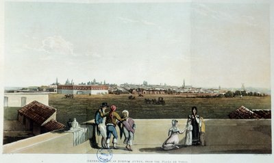 Arjantin'deki Buenos Aires'in görünümü. Vidal litografisi (1820) 19. yüzyıl. Paris, Latin Amerika Kütüphanesi by French School