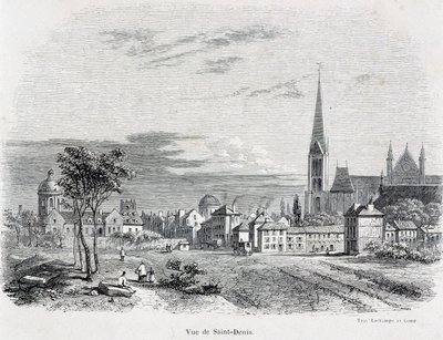 19. yüzyılın başlarında Saint Denis şehrinin görünümü. by French School