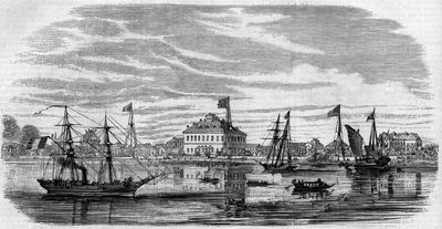 Shan Hai (Şangay-hai, Şanghay), Çin şehrinin görünümü by French School