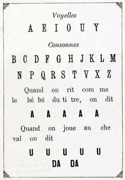 19. yüzyılın sonlarında “Alfabe des petits savants” da ünlüler ve Cononne (kromolitograf) by French School