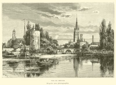 Brugge görünümü (gravür) by French School