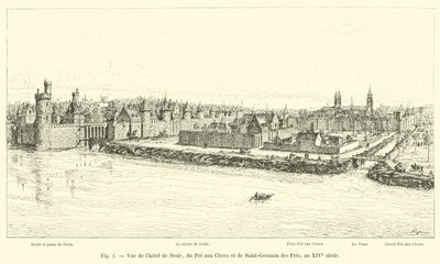 14. yüzyılda Hôtel de Nesle, du Pre aux Clercs ve Saint-Germain des Pres