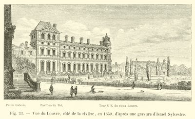 İsrail Sylvestre tarafından bir gravürden sonra, 1650 yılında Louvre Nehri