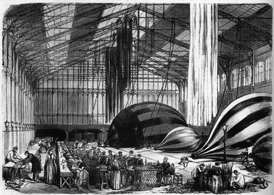 1870 Savaşı - Paris Kuşatması: Orleans istasyonunda balon yapım atölyeleri (bugün, Gare d