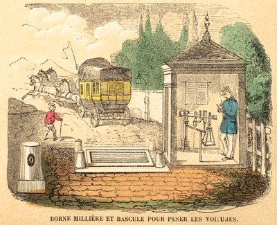 Ağırlıklar ve ölçüler (renkli gravür) by French School
