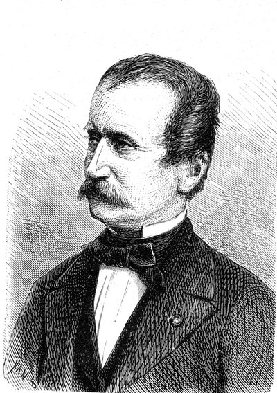 Wilhelm ENGERTH (1814-1884), Avusturyalı mühendis, ilk dağ lokomotifinin tasarımcısı. Gravür 1867 by French School