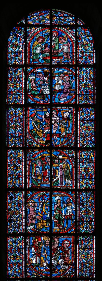 St. Catherine efsanesini gösteren pencere by French School