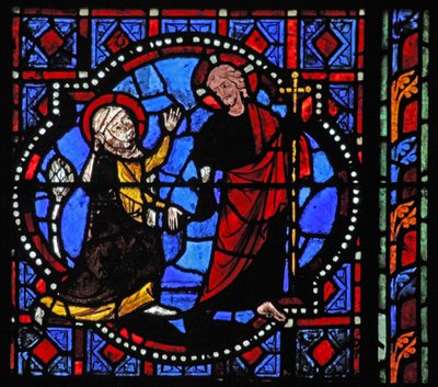 Diriliş sahnesini gösteren w02 penceresi: Noli Me Tangere by French School