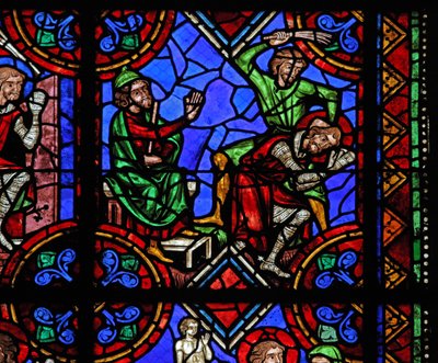 St Julian of Brioude hikayesini gösteren w06 penceresi - Diocletianus zulmü sırasında ölen Julien