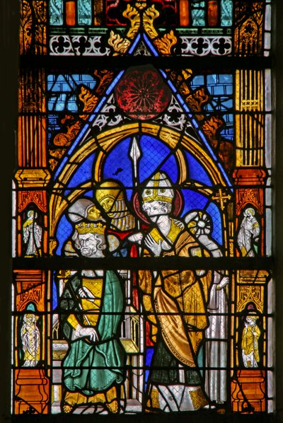 St Thomas Becket ve II. Henry'yi gösteren pencere w19 aynı fikirde değil by French School