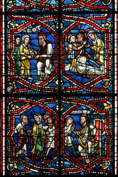 Tasarımın bir detayını gösteren pencere w5-R (vitray) by French School