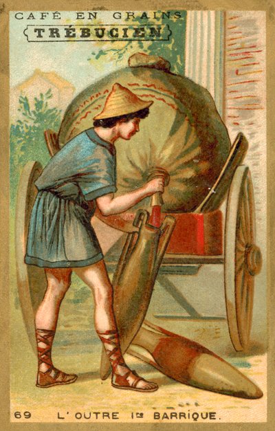 Şarap derisi - ilk fıçı (chromolitho) by French School