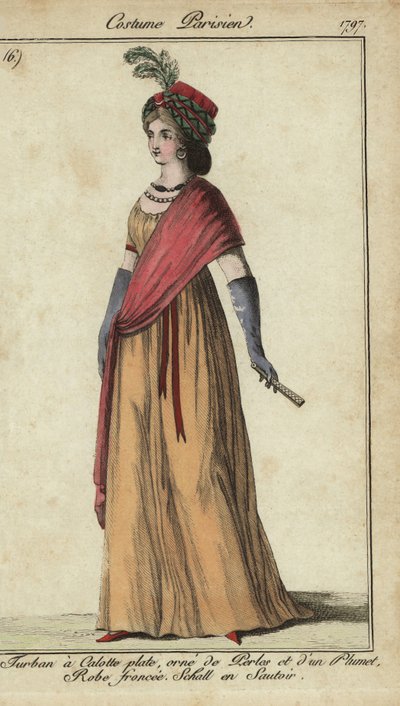 Kadın türban ve çapraz şal by French School