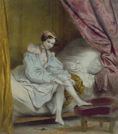 Çorap giyen kadın, 1830 dolayları by French School