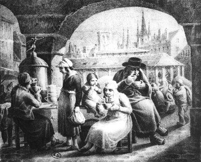 Kahve satan kadın, c. 1820 by French School