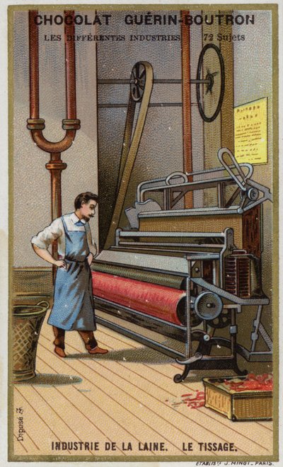 Yün endüstrisi. Dokuma (kromolitho) by French School