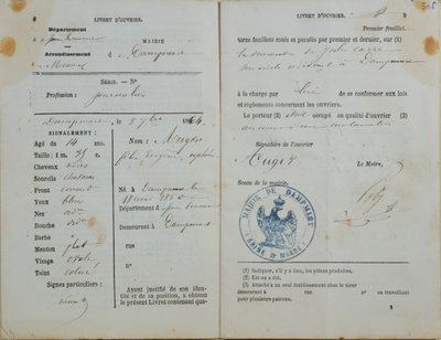 Dampmart'lı Mairie tarafından Felix Auger'e (d.1850) yayınlanan İşçi El Kitabı, 1864 by French School