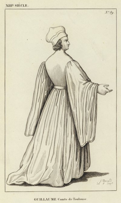 XIII Yüzyıl, Guillaume, Toulouse Kontu (gravür) by French School