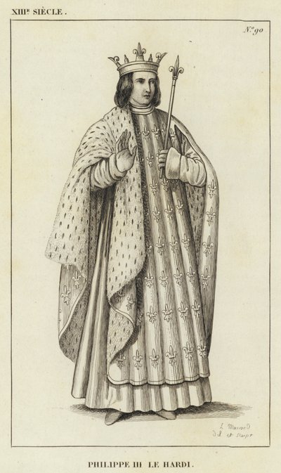 XIII Yüzyıl, Cesur Philip III (gravür) by French School