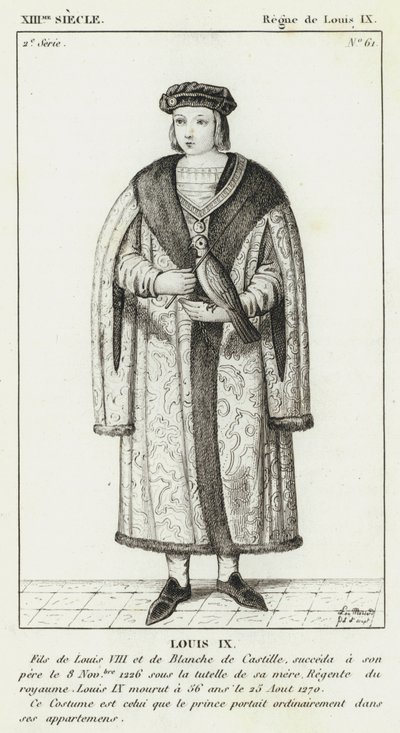 XIII Siecle, Regne de Louis IX, Louis IX (gravür) by French School