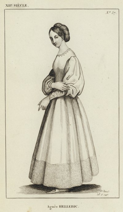 XII Siecle, Agnes Hellebic (gravür) by French School