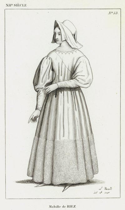 XII Yüzyıl, Mabille de Riez (gravür) by French School