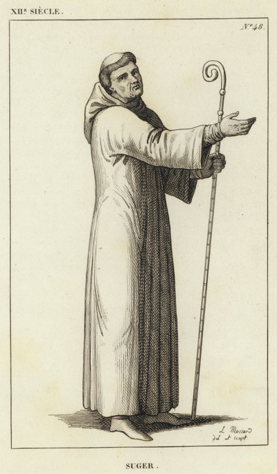 XII Siecle, Suger (gravür) by French School