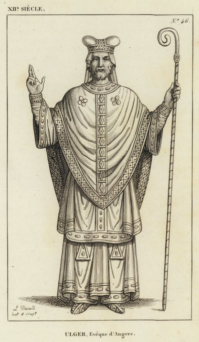 XII Yüzyıl, Ülger, Angers Piskoposu (gravür) by French School