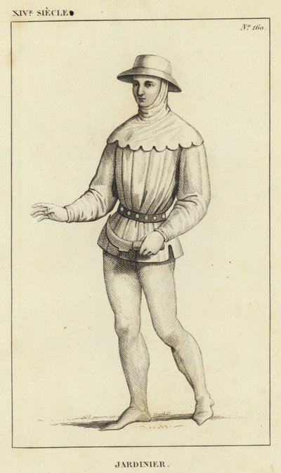 XIV Yüzyıl, Bahçıvan (gravür) by French School