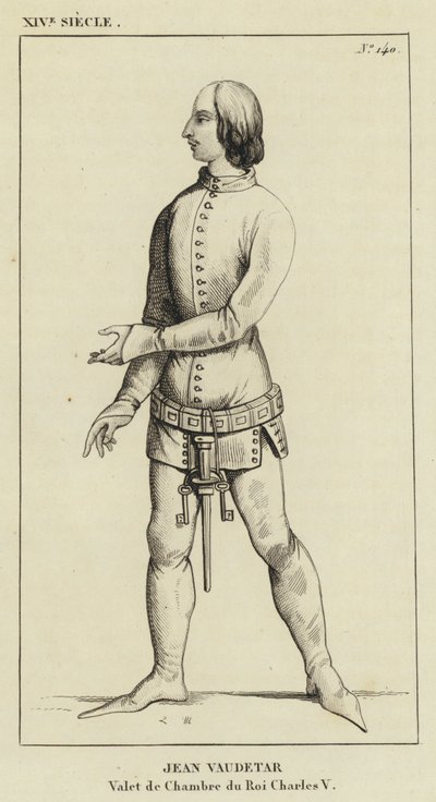 XIV Century, Jean Vaudetar, Kral Charles V Valet de Chambre (gravür) by French School