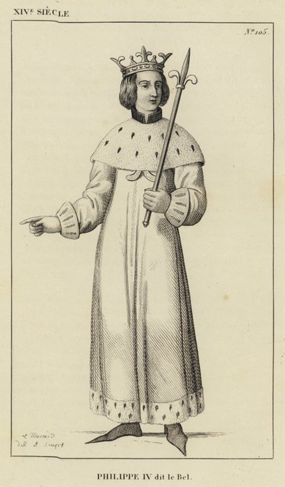 XIV Century, Philippe IV dit le Bel (gravür) by French School