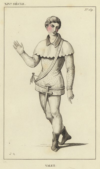 XIV Siecle, Vale (renkli gravür) by French School