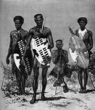 Zulu savaşçıları. 15 Mart 1879 tarihli “” Şanlı Dünya” n1146