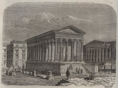 ev Carree de Nimes - Fransa, Languedoc-Roussillon, Gard - Victor Duruy (1811-1894) - 1882 tarafından “Histoire de France” ”da gravür by French School